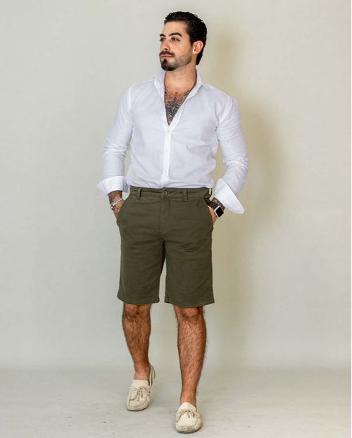 Bermuda Masculina Chino 11100 Verde-Militar