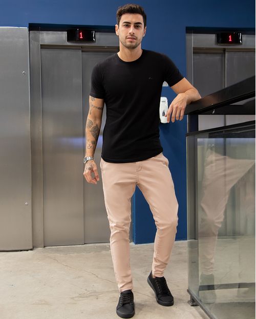 Calça Sarja Chino Skinny Masculina 21933 Nude