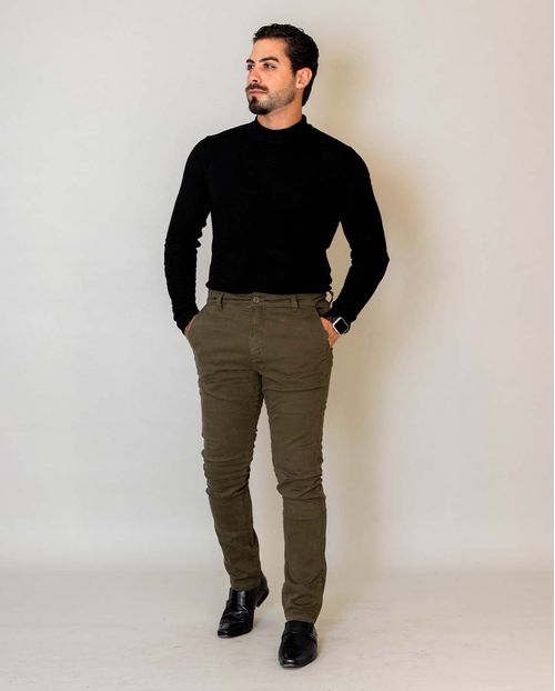 Calça Chino Masculina 11000 Verde-Militar