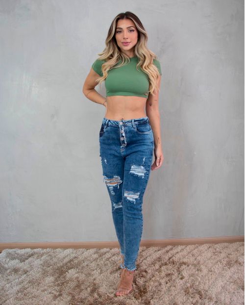 Calça Feminina Mom Consciência Jeans Coleção Fashion 19707 Unica
