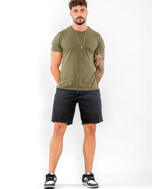 Bermuda Jeans Masculina Basica 22576 Preto
