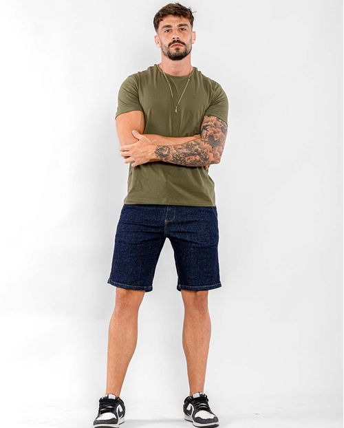 Bermuda Jeans Masculina com Bolso Faca 22577 Escura