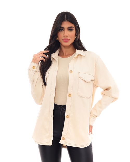Camisa Over Size Feminina Linha Eco 22622 Off White