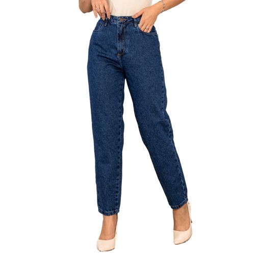 Calça Jeans Mom Feminina Cintura Alta 101vibes Algodão 00101 Escura