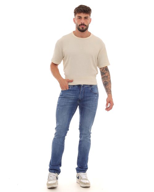 Calça Jeans Slim Fit Masculina Básica 22927 Média